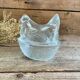 Sucrier Poule en verre vintage