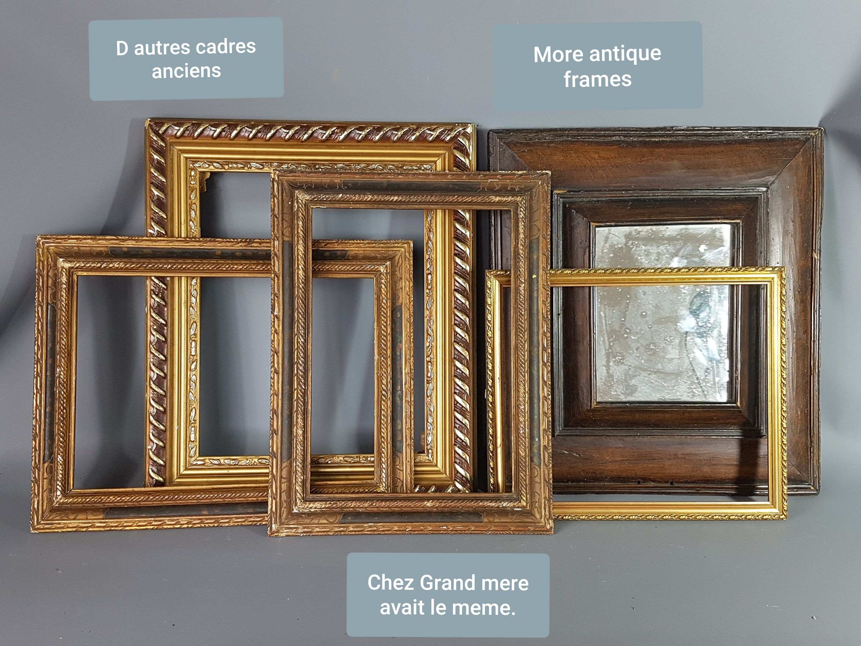 Old wooden frame - golden stucco period 1900 66x50cm, leaf 57x41 cm S26