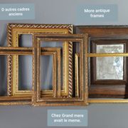 Old wooden frame - golden stucco period 1900 66x50cm, leaf 57x41 cm S26