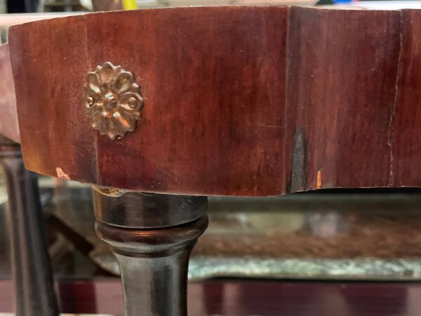 Elégante Console en marbre et palissandre Italie 1950