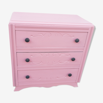 Commode année 40 patine rose " hortensia"