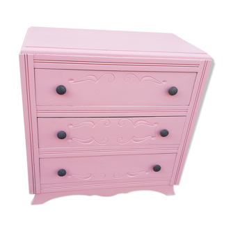 Commode année 40 patine rose " hortensia"