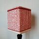 Lampe en bois art déco et abat-jour couture