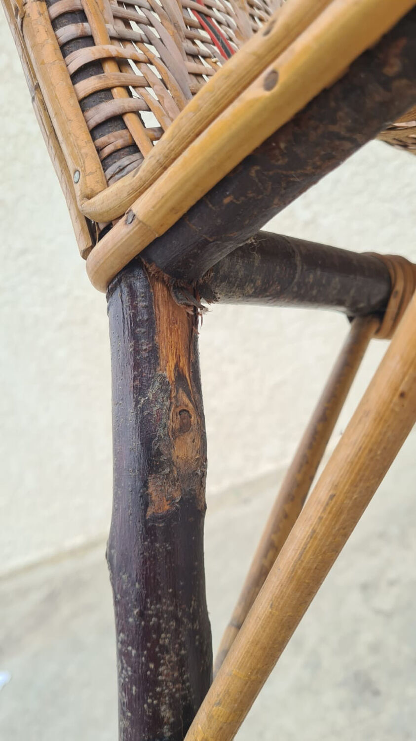 Rattan armchair "A la Girafe"