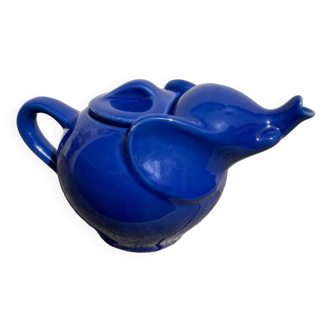 Blue elephant ceramic teapot