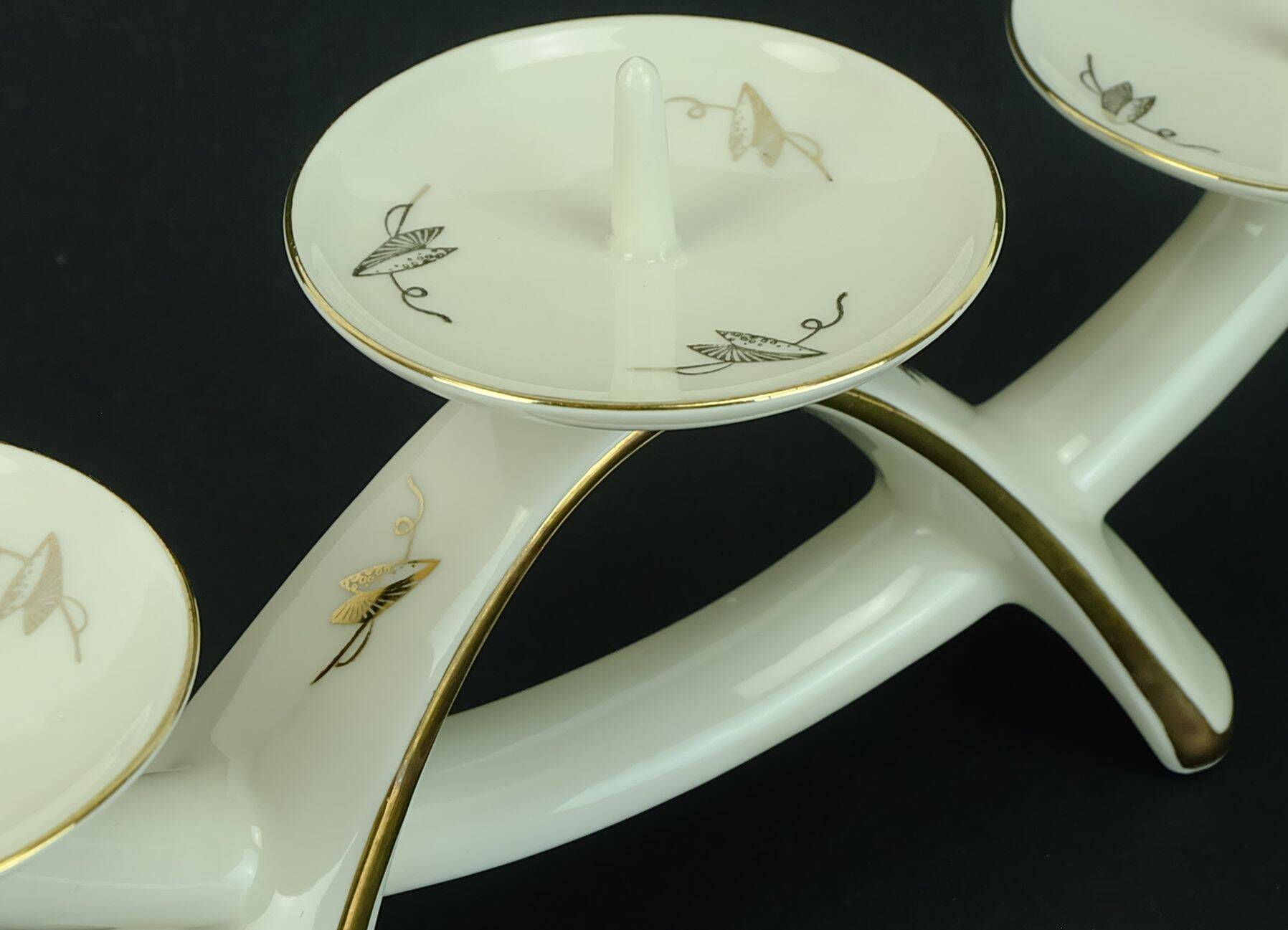 Mid century porcelain candle holder alka-kunst bavaria decor 'peking'