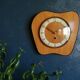 Clock formica vintage asymmetrical silent wall clock "Etling wood"