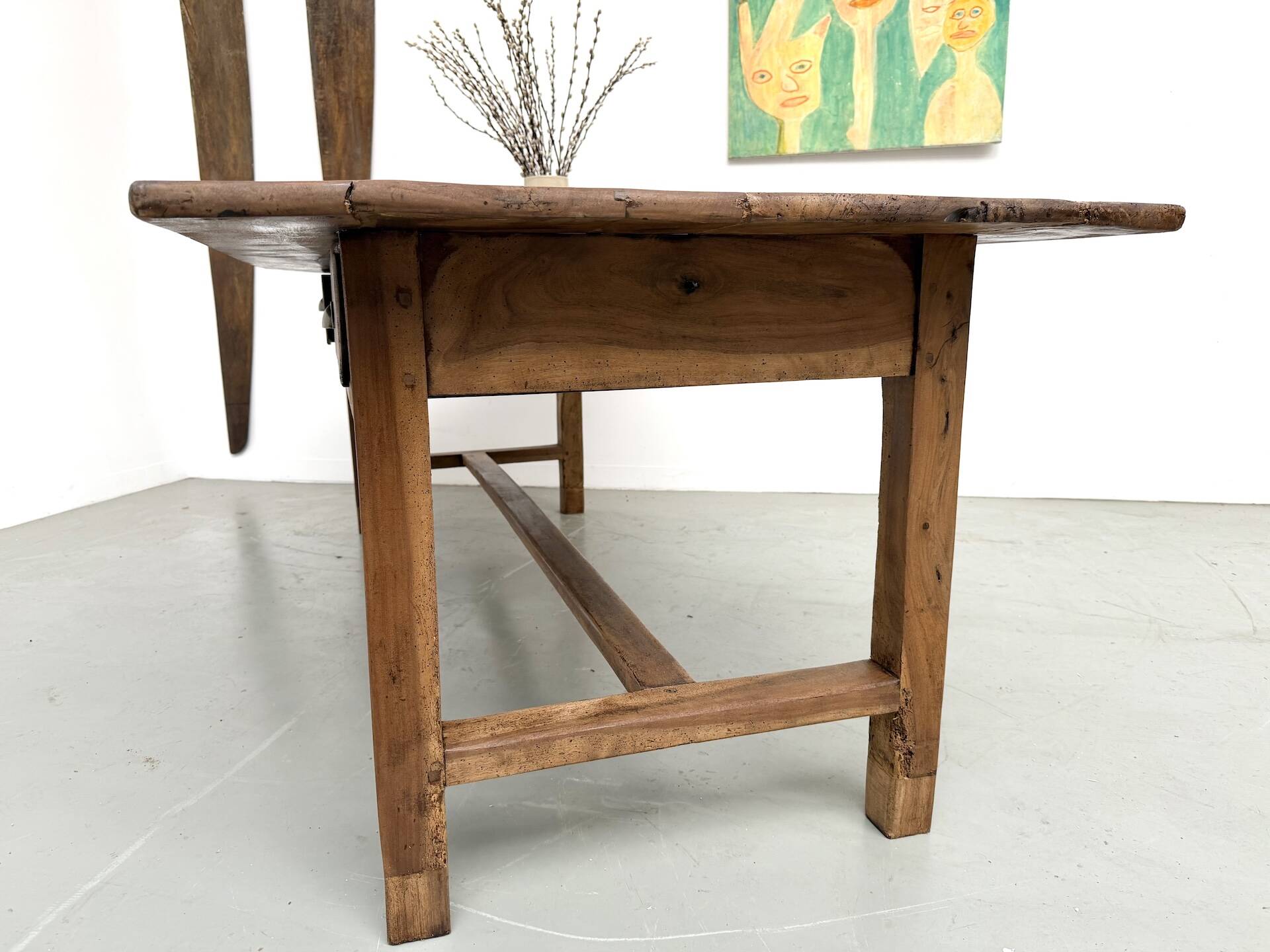 French farmhouse table in solid walnut, circa 1920