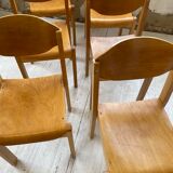 12 80s beech chairs