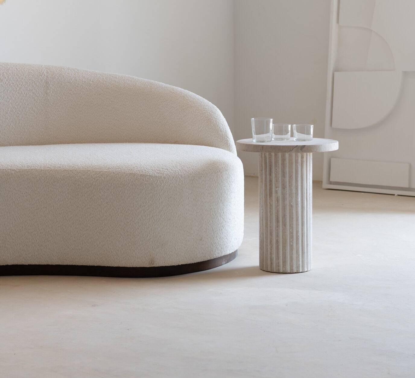 Omega Side Table - Natural Travertine