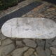 Antique marble bistro table and cast iron foot