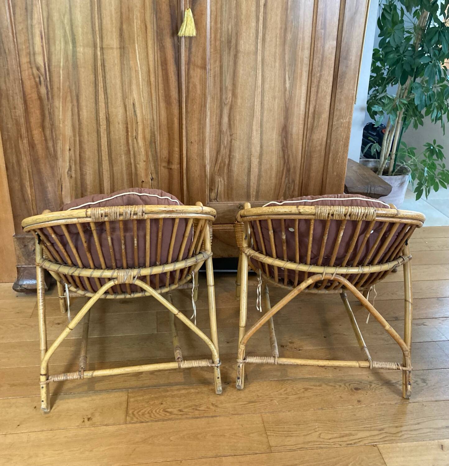 Mid-20th century rattan lounge for garden, terrace, veranda, etc.