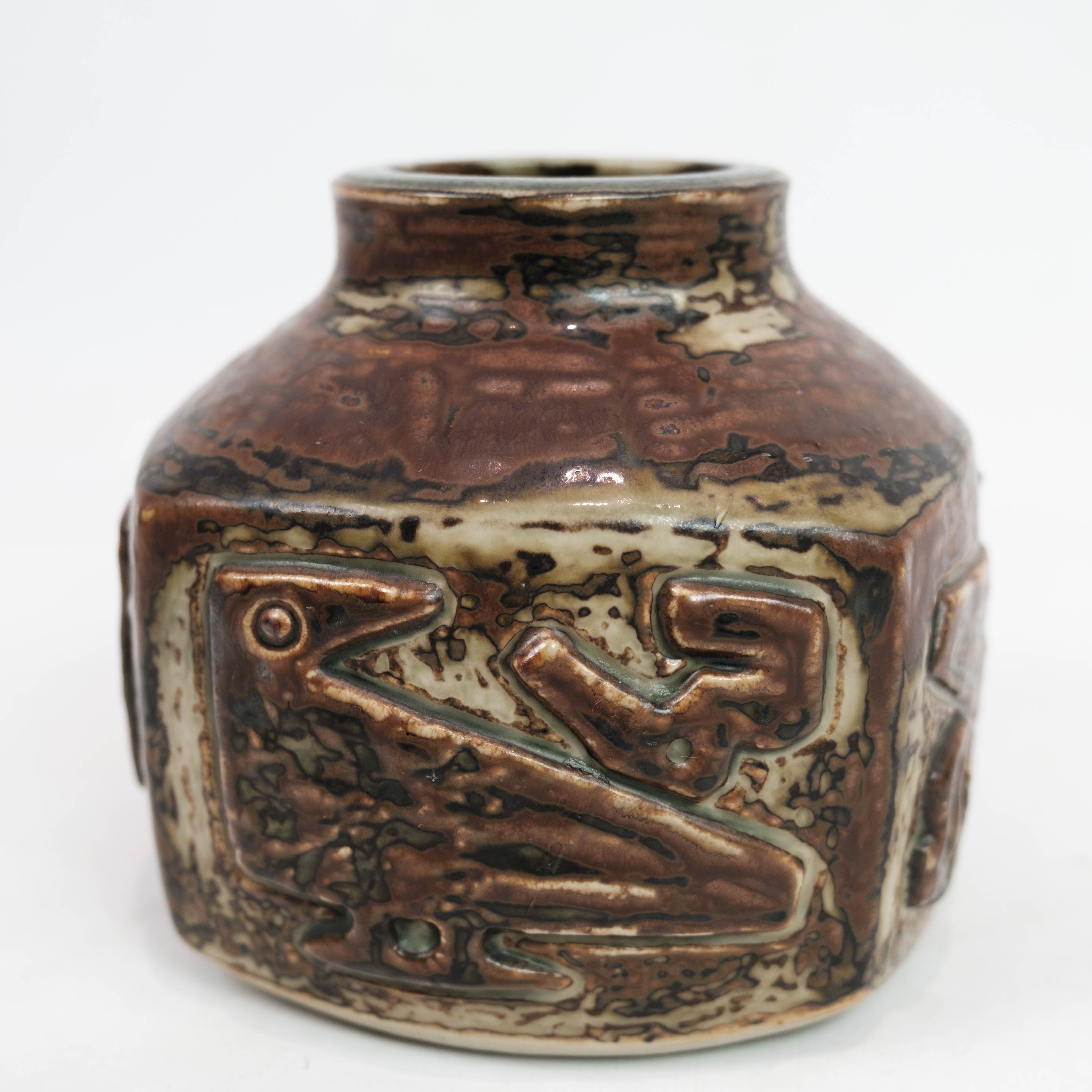 Stoneware vase in brown colours, no.: 21925, by Royal Copenhagen