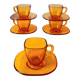 70s amber glass cups