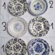 Vintage blue soup plates