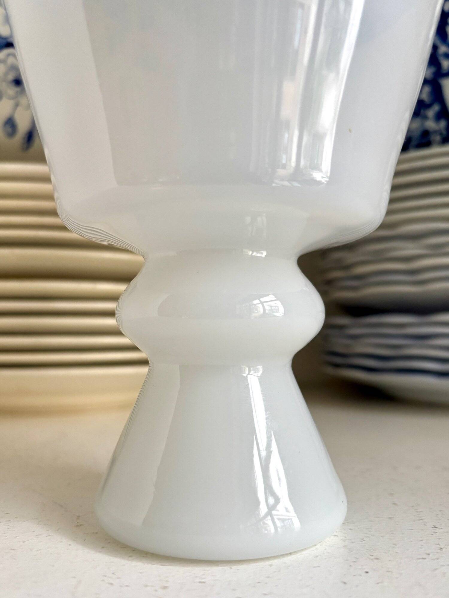 White opaline vase