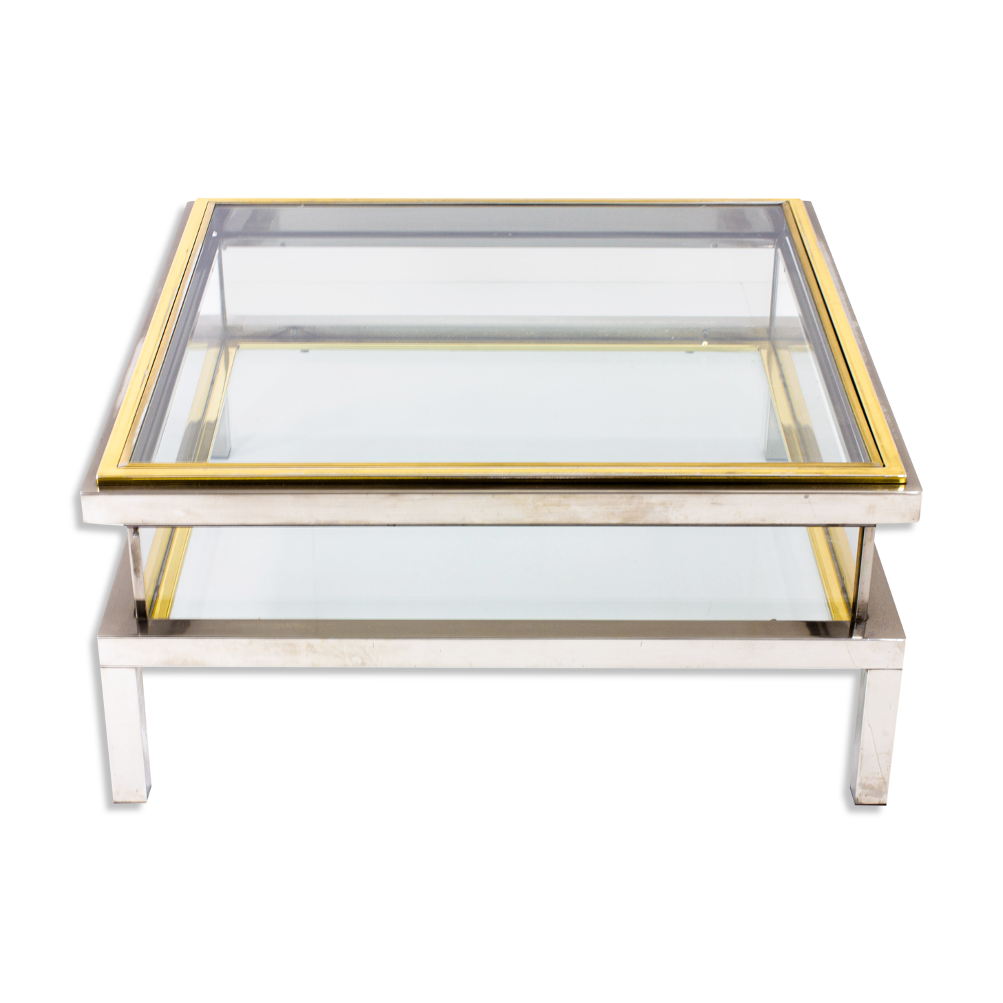 Table coulissante en laiton et chrome