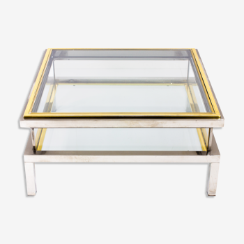 Table coulissante en laiton et chrome