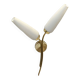 Large double brass wall light and white opaline glass tulips LAMP-7111