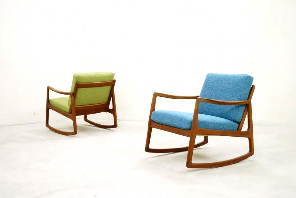 Pair of rocking by Ole Wanscher for France & Son, 1950 s