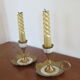 Bougeoirs vintage nacre et laiton