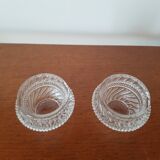 Set of 2 cut glass egg cups