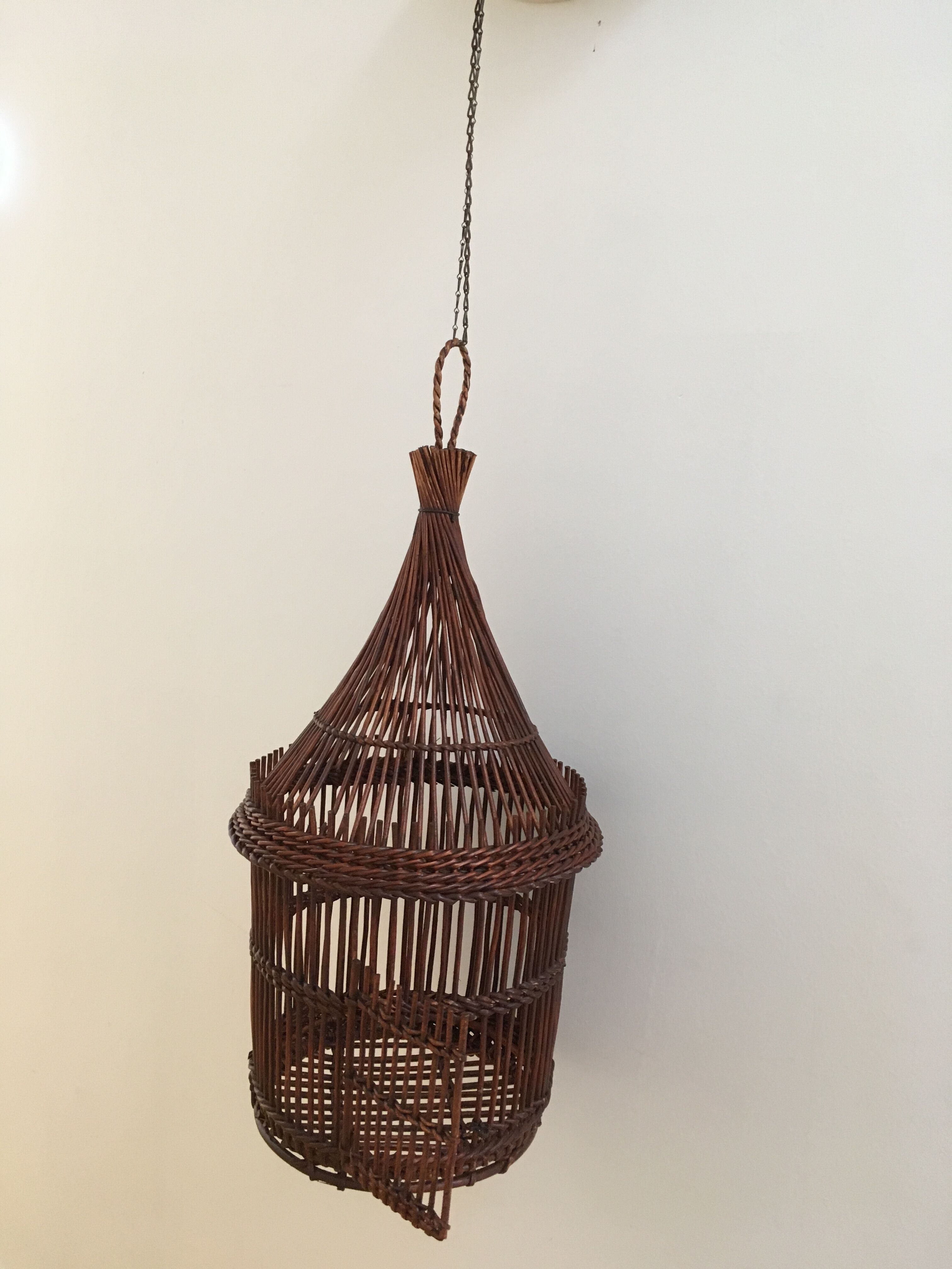 Cage à oiseaux décorative en rotin