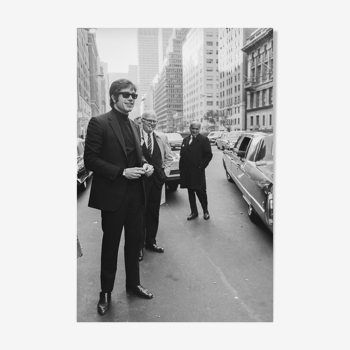 Tirage photo argentique baryté Warren Beatty New-York 1967. Format 30cmx45cm