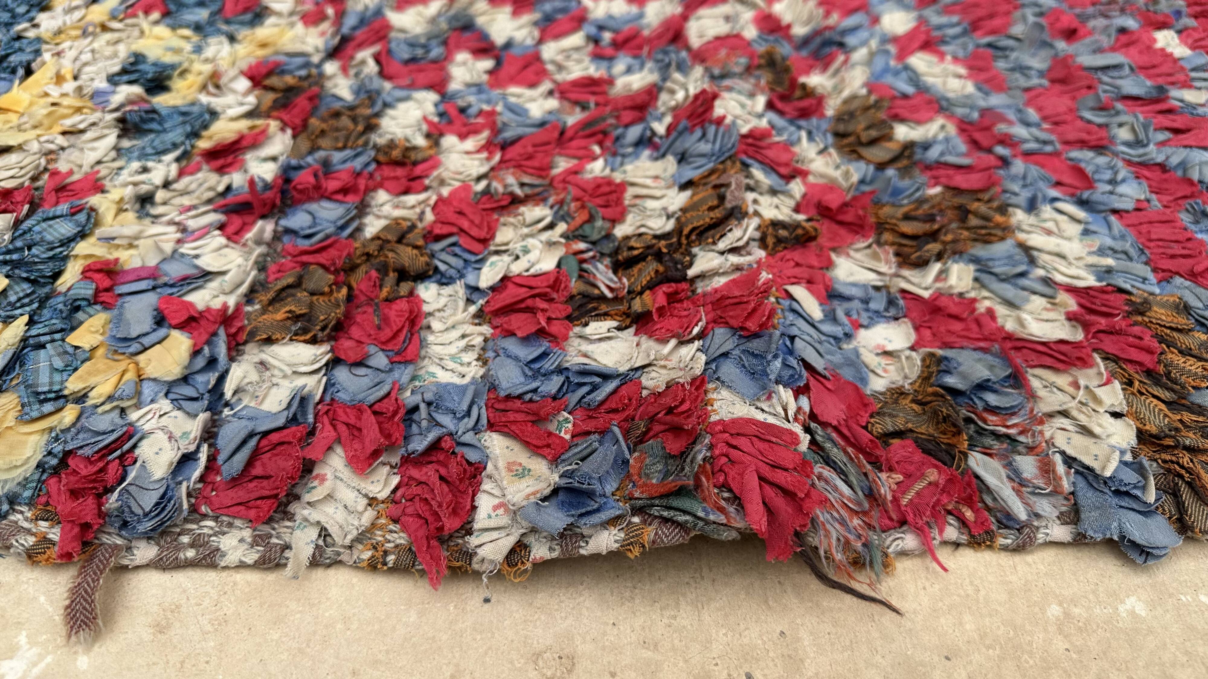 Colorful Boucherouite Berber rug - 99 x 160 cm