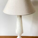 Vintage geometric alabaster stone lamp