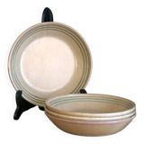 4 deep stoneware plates from Sarreguemines, Chaumière model