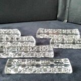 Set of 6 Lead Crystal Knife Holder Triangular Shape