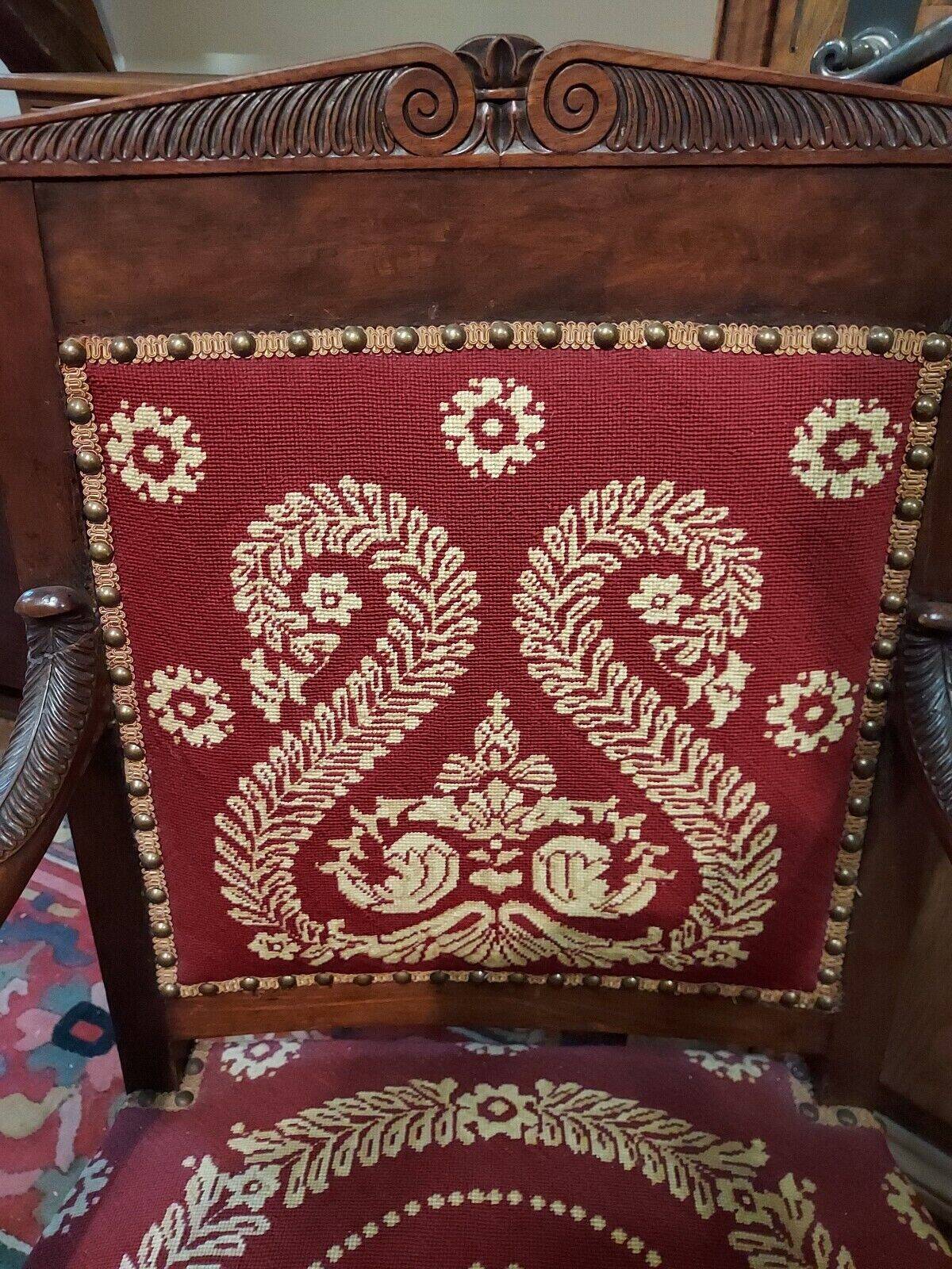 Fauteuil style empire en acajou