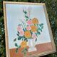 Vintage floral table and framed - Colourful bouquet