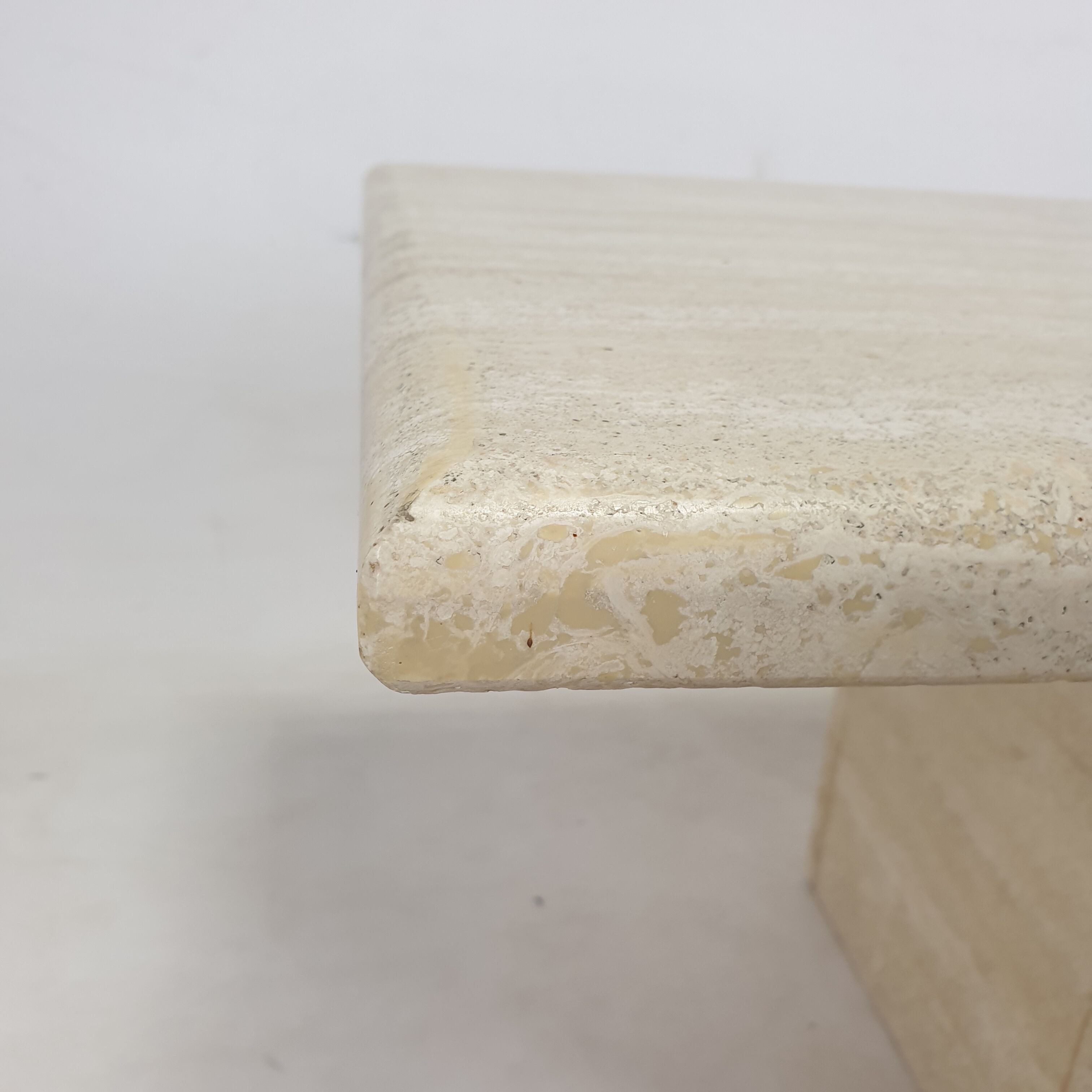 Italian travertine coffee table, 1980s