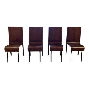 4 chaises en bois