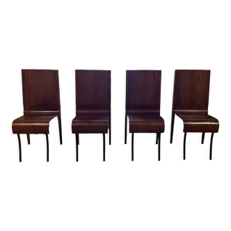 4 chaises en bois