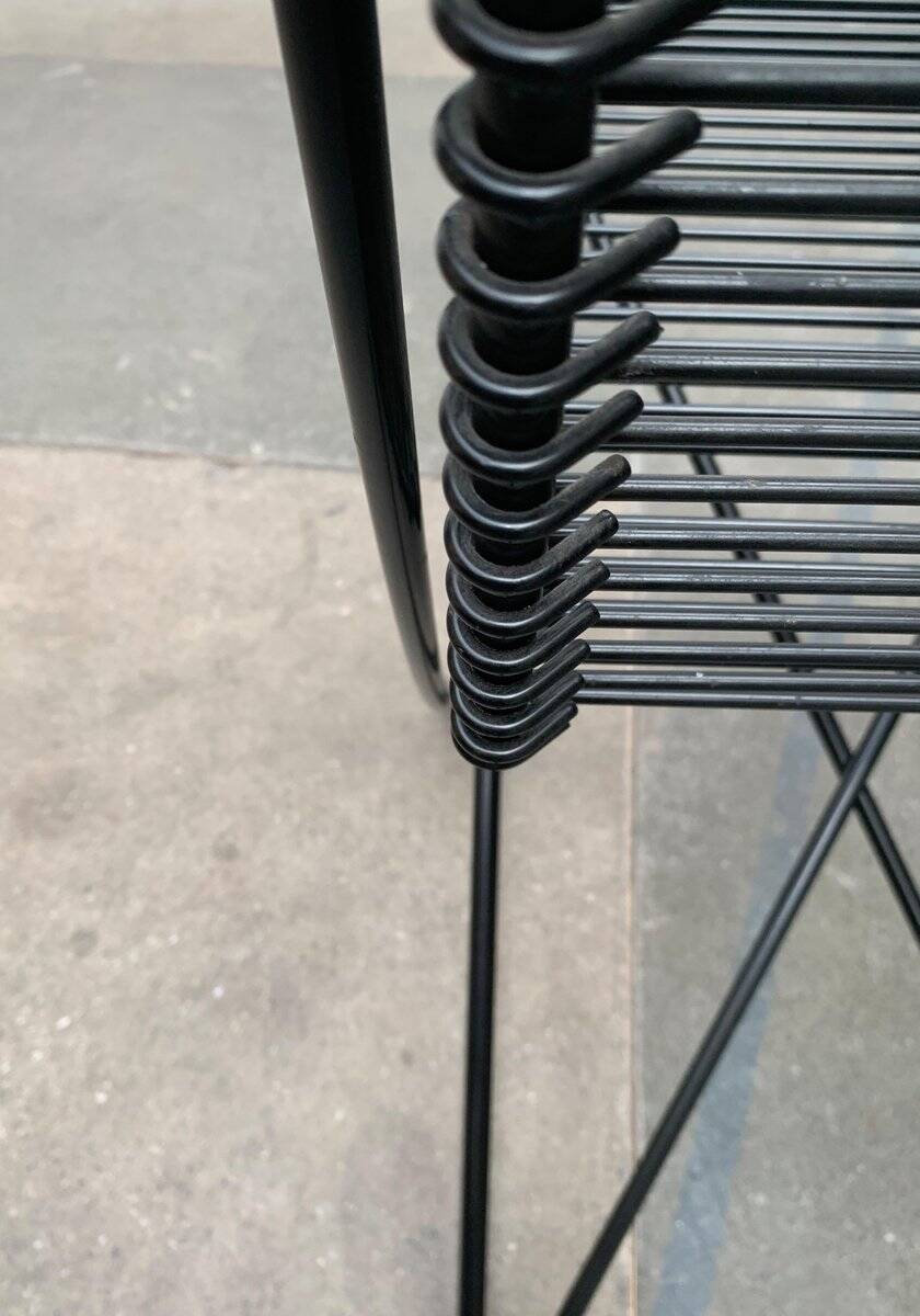 Set of black postmodern Kreuzschwinger chairs by Till Behrens for Schlubach, 1980s.