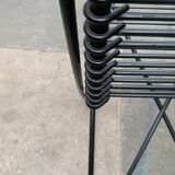 Set of black postmodern Kreuzschwinger chairs by Till Behrens for Schlubach, 1980s.