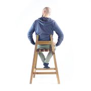 Large Vintage Bar Stool In Wood & Leather, Czechoslovakia 1950s