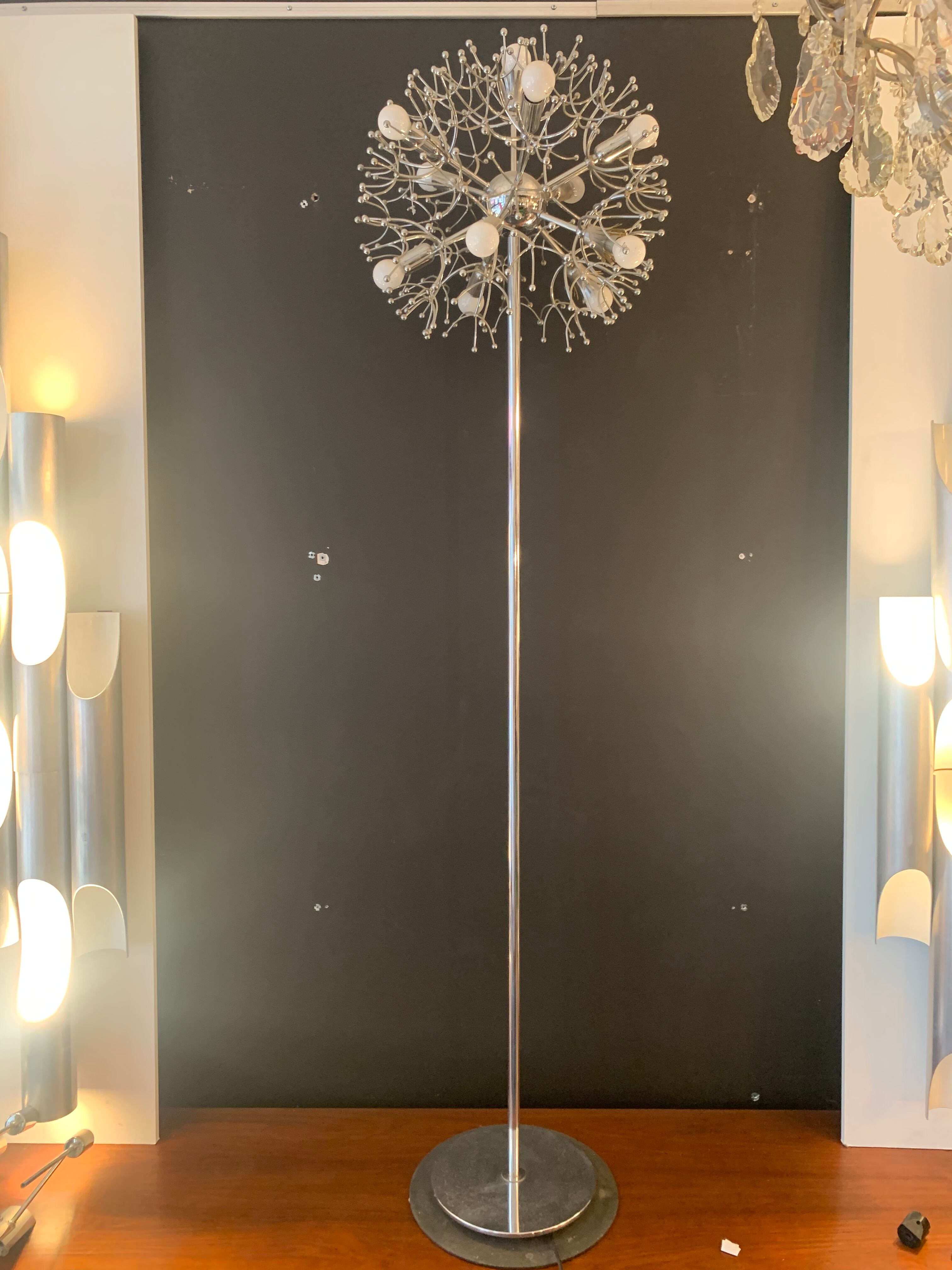 Gaetano Sciolari Floor lamp sputnik , luminaire design 1970 sputnik