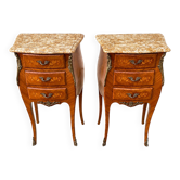 Pair of Louis XV style bedside tables in rosewood.