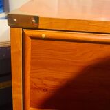 Gautier “Marine” bedside table in wood and brass, 1991