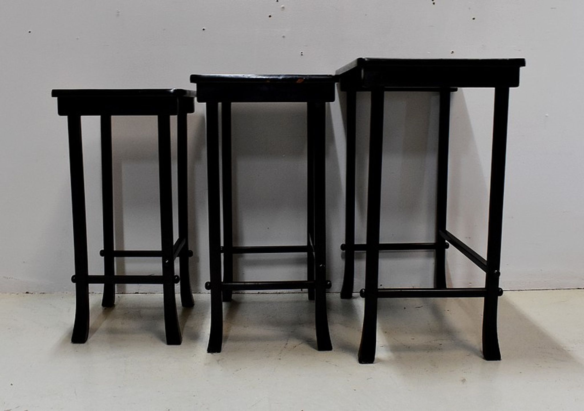 Chinese pull out tables in lase black