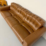Vintage 1970s De Sede DS-40 camel leather 3-seater sofa