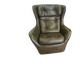 Dark green vintage leather armchair: 1970s Scandinavian style