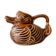 Brown duck slip pitcher from Sarreguemines, France, 1970s