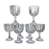 Verres vintage en cristal taillé - verres à eau ou vin - service - verres à pied