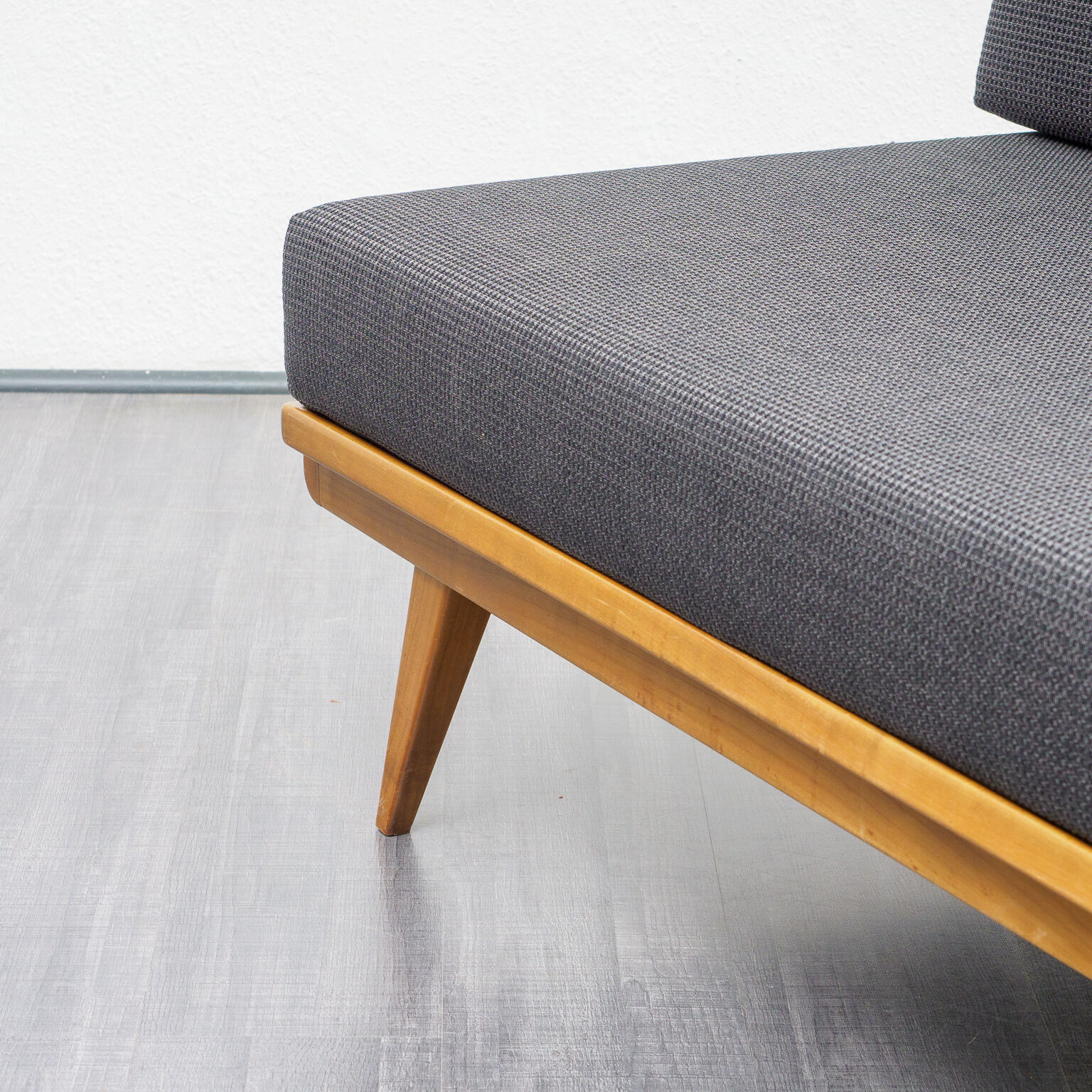 Daybed couch, 50s, walnut, redone