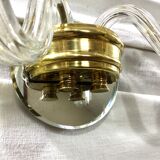 Paire d'appliques verre et cristal